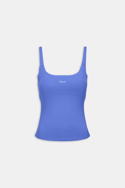 SkinLuxe Scoop Neck Full Length Vest - Iris Blue