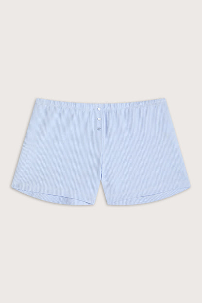 Button Pyjama Shorts - Baby Blue