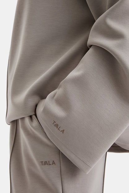 SoftSmart Funnel Neck Sweatshirt - Pebble