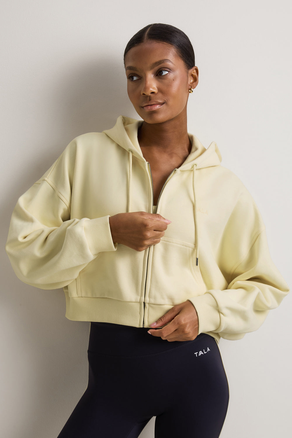 Relaxed Cotton Cocoon Hoodie - Lemon Yellow