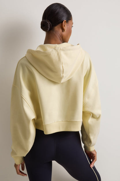 Relaxed Cotton Cocoon Hoodie - Lemon Yellow