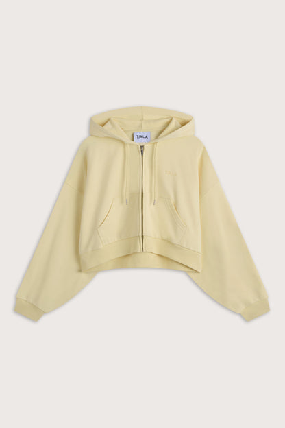 Relaxed Cotton Cocoon Hoodie - Lemon Yellow