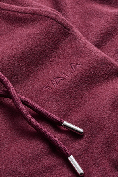 Plush Wide Leg Jogger - Cranberry