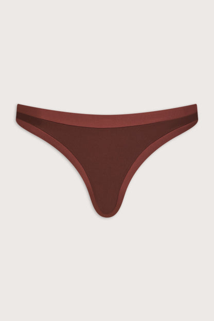 Contrast Mid Rise Bikini Bottom - Deep Rust