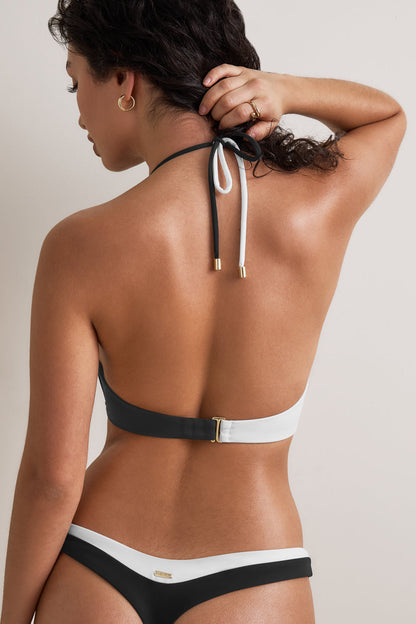 Contrast Twist Bikini Top - Shadow Black