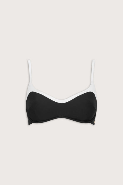 Contrast Underwired Bikini Top - Shadow Black