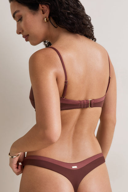 Contrast Underwired Bikini Top - Deep Rust
