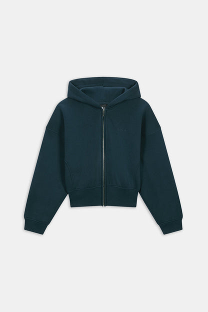 Cocoon Zip Through Hoodie - Teal