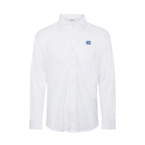 North Carolina Quattro Flex Dress Shirt with Semi-Spread Collar White