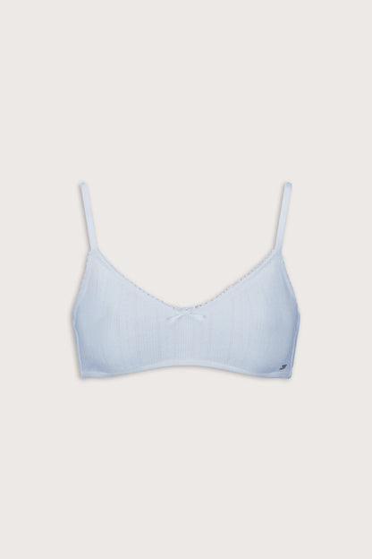 Pointelle Scoop Bra - Baby Blue