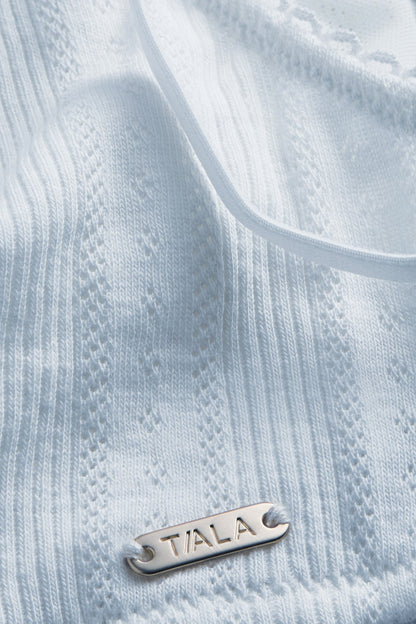 Pointelle Scoop Bra - Baby Blue