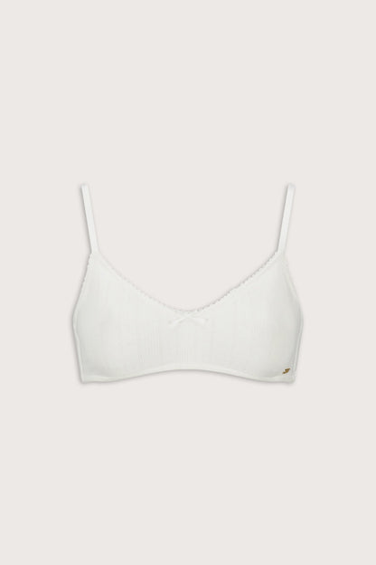Pointelle Scoop Bra - Ivory