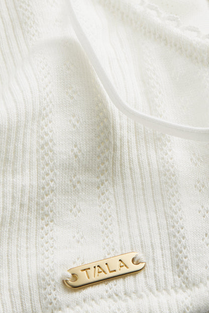 Pointelle Scoop Bra - Ivory