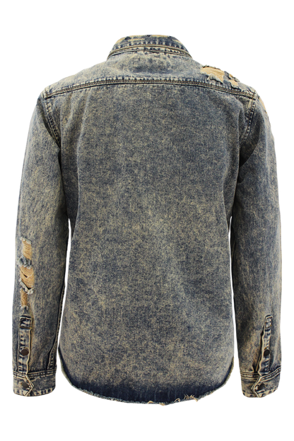 Ripped Denim Overshirt