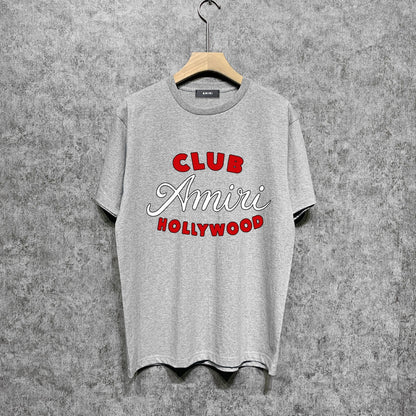 Amiri t shirts hollywood club printing short sleeve