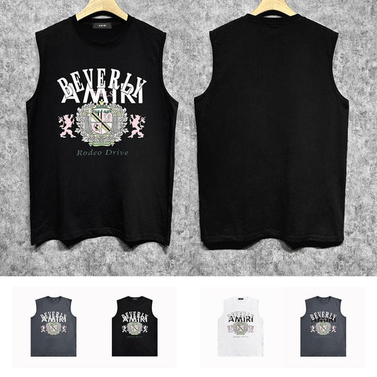 Amiri tank top lion medal printing