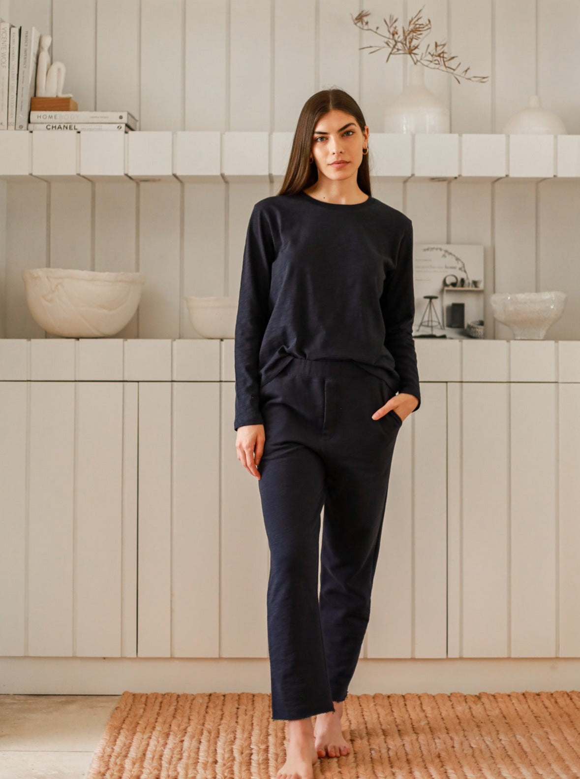 Chloe Long Sleeved Tee in Slub