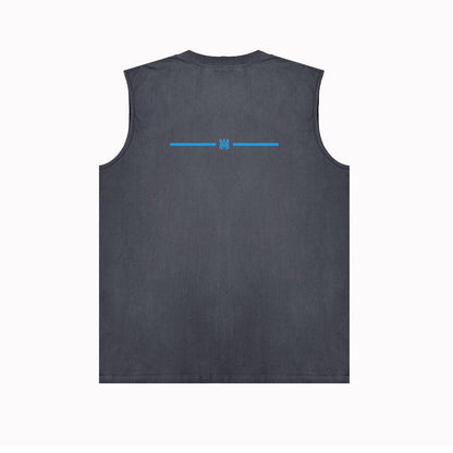 Amiri tank top small spider letter horizontal stripprinting
