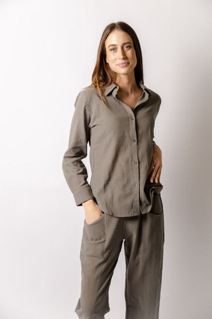 crete l/s button down