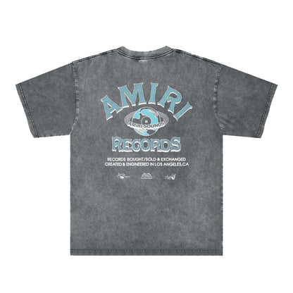 Amiri Washed Distressed T Shirt Printed Trendy Pure Cotton