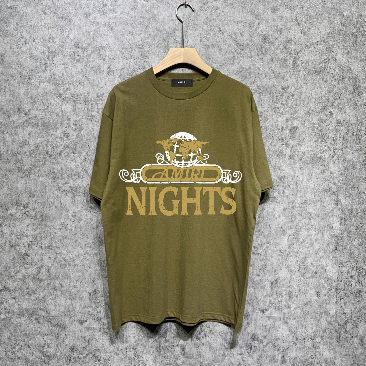 Amiri t shirts earth letter printing short sleeve