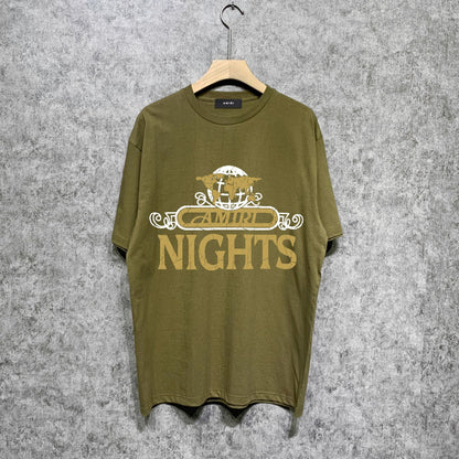 Amiri t shirts earth letter printing short sleeve