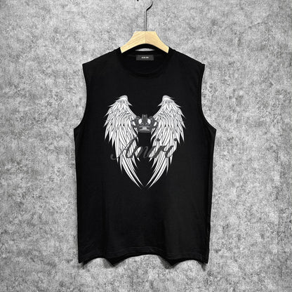 Amiri tank top wing crown printing