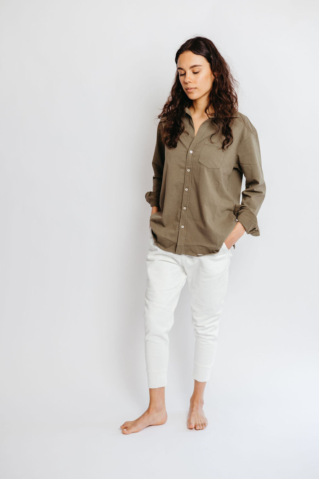 Sale Andi Distressed Button Down Top