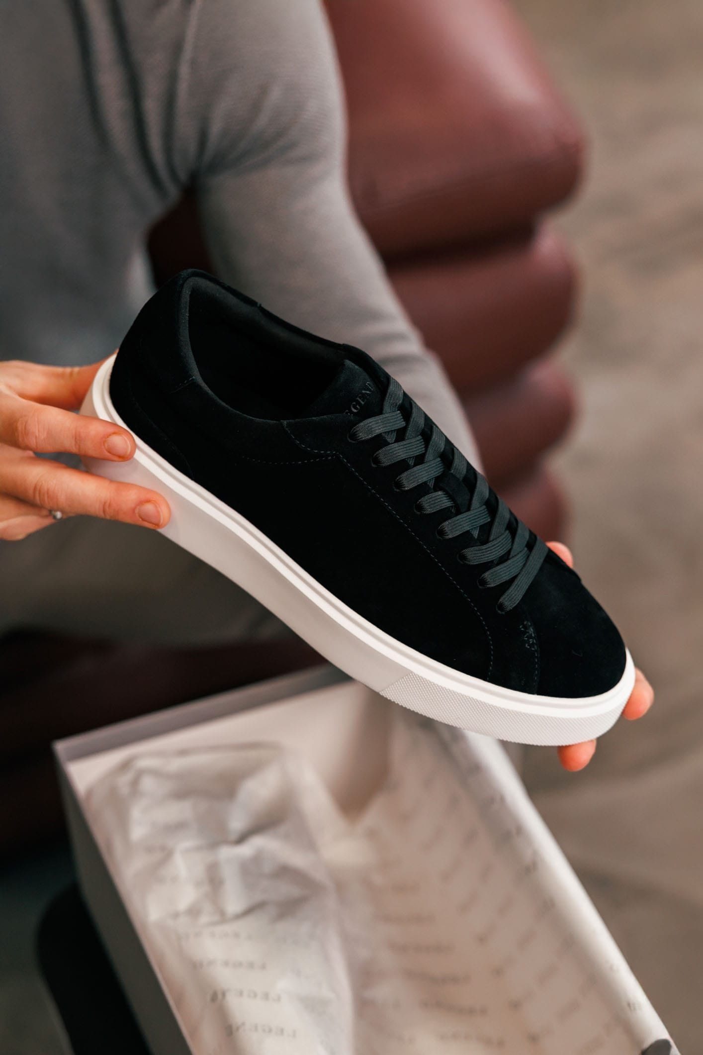 SUEDE TRAINER - BLACK