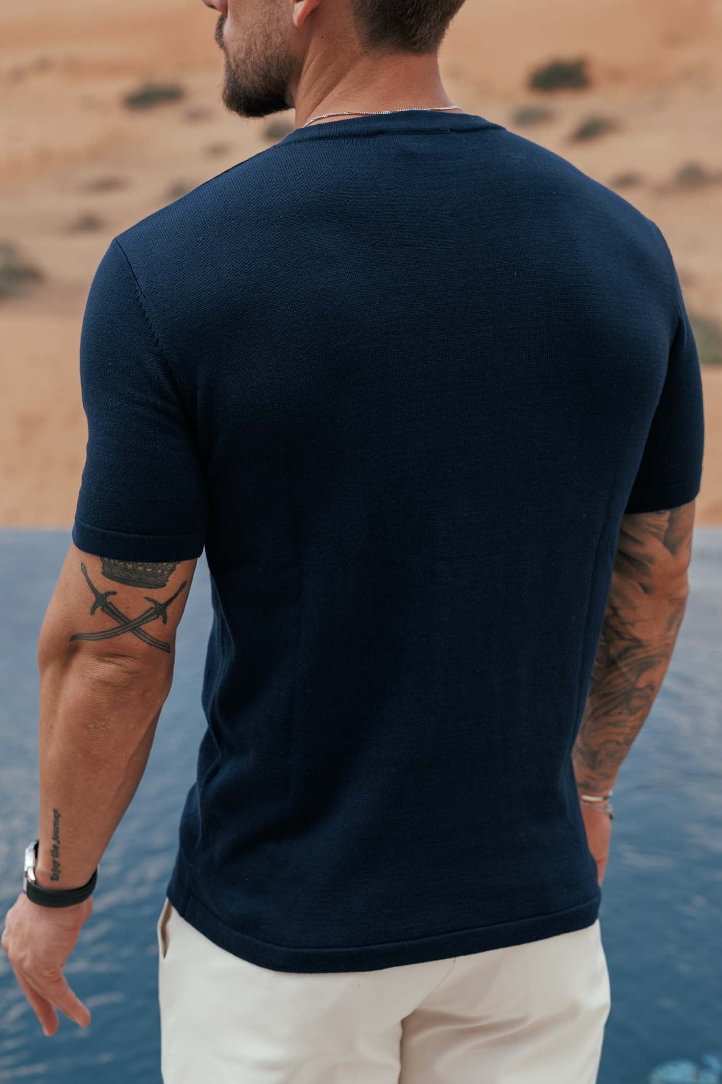 KNIT T-SHIRT - NAVY