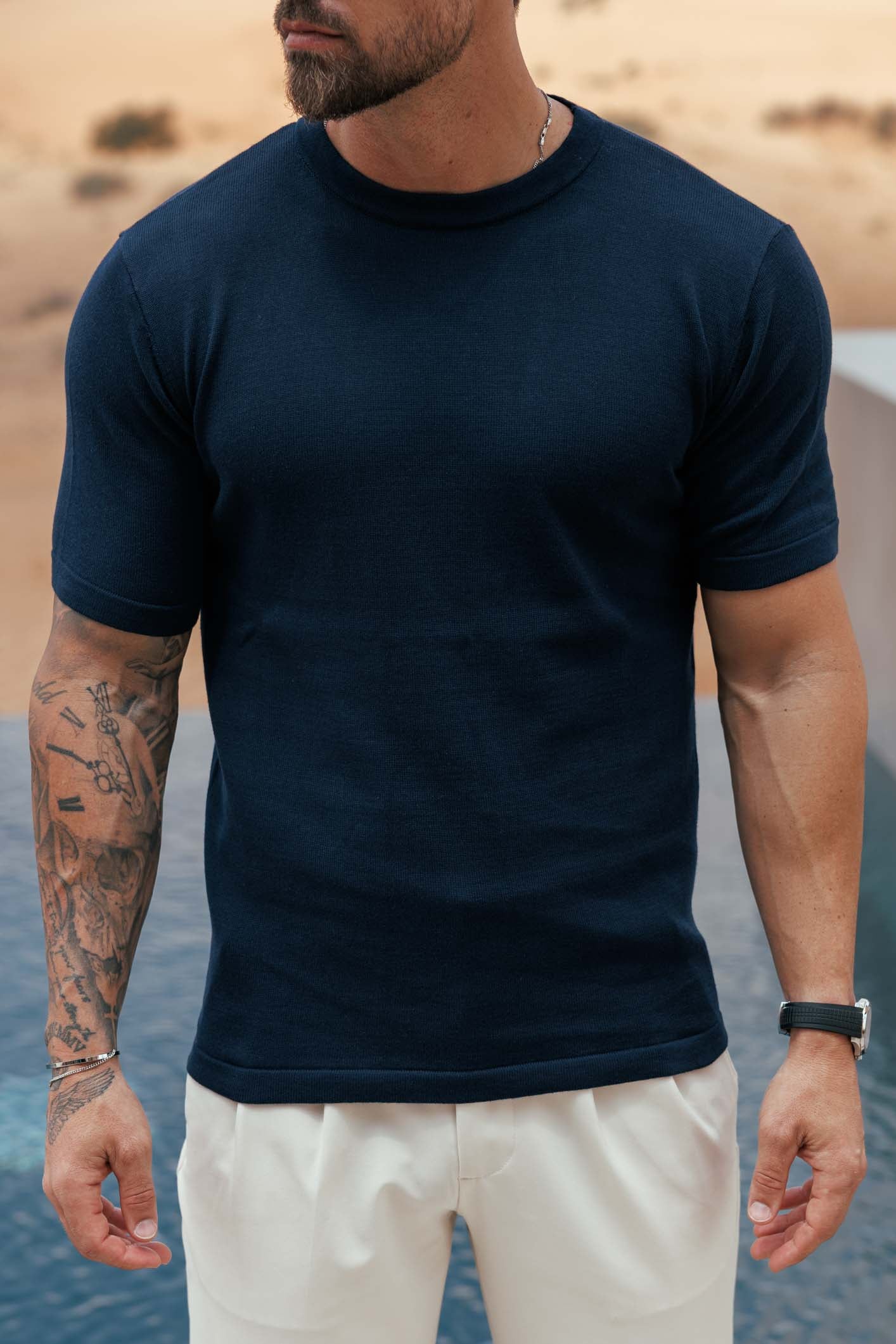 KNIT T-SHIRT - NAVY
