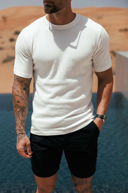 KNIT T-SHIRT - OFF WHITE