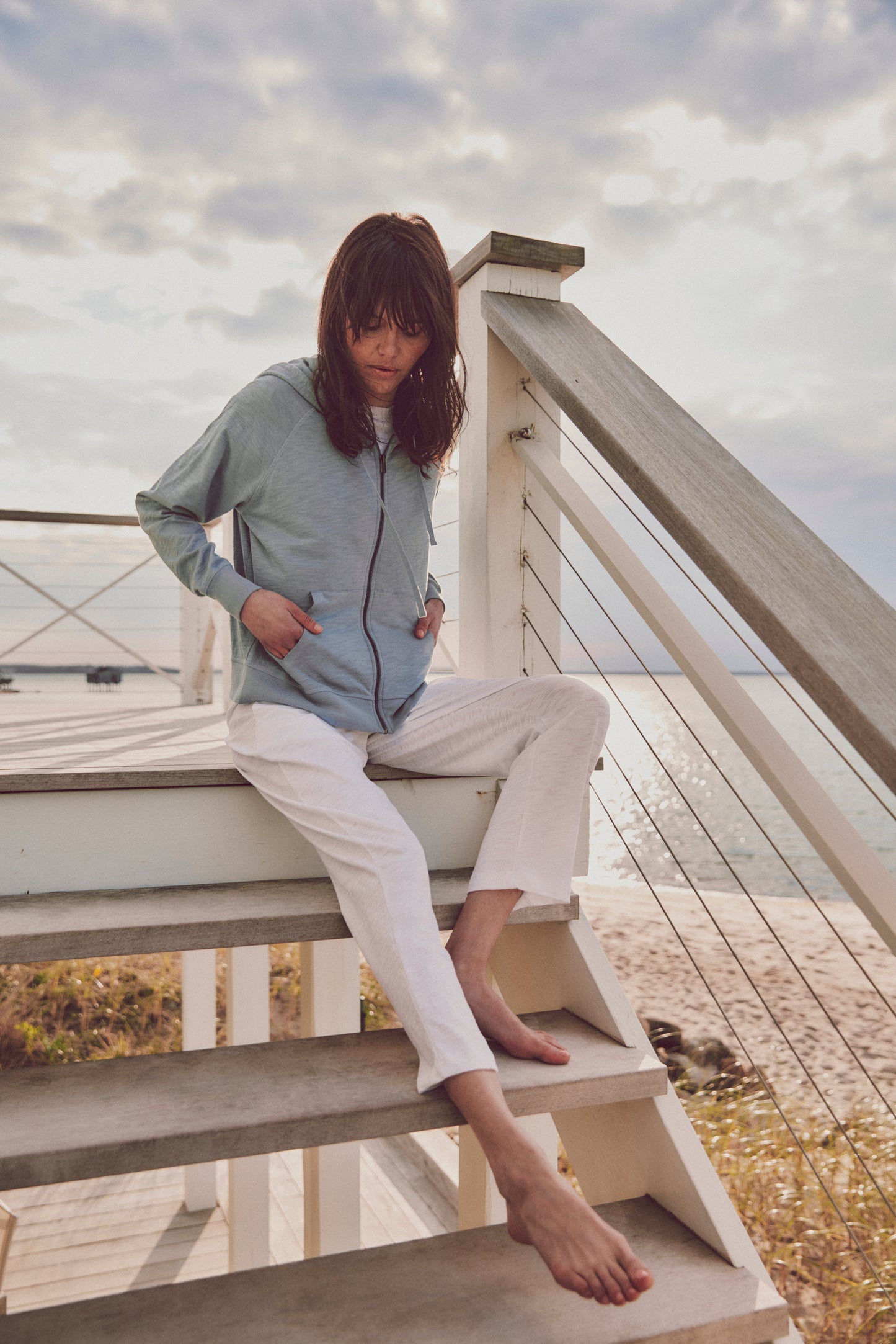 Sale Stella Zip Hoodie in Slub Cotton