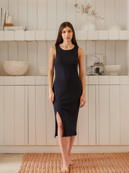 Sky Ribbed Dress