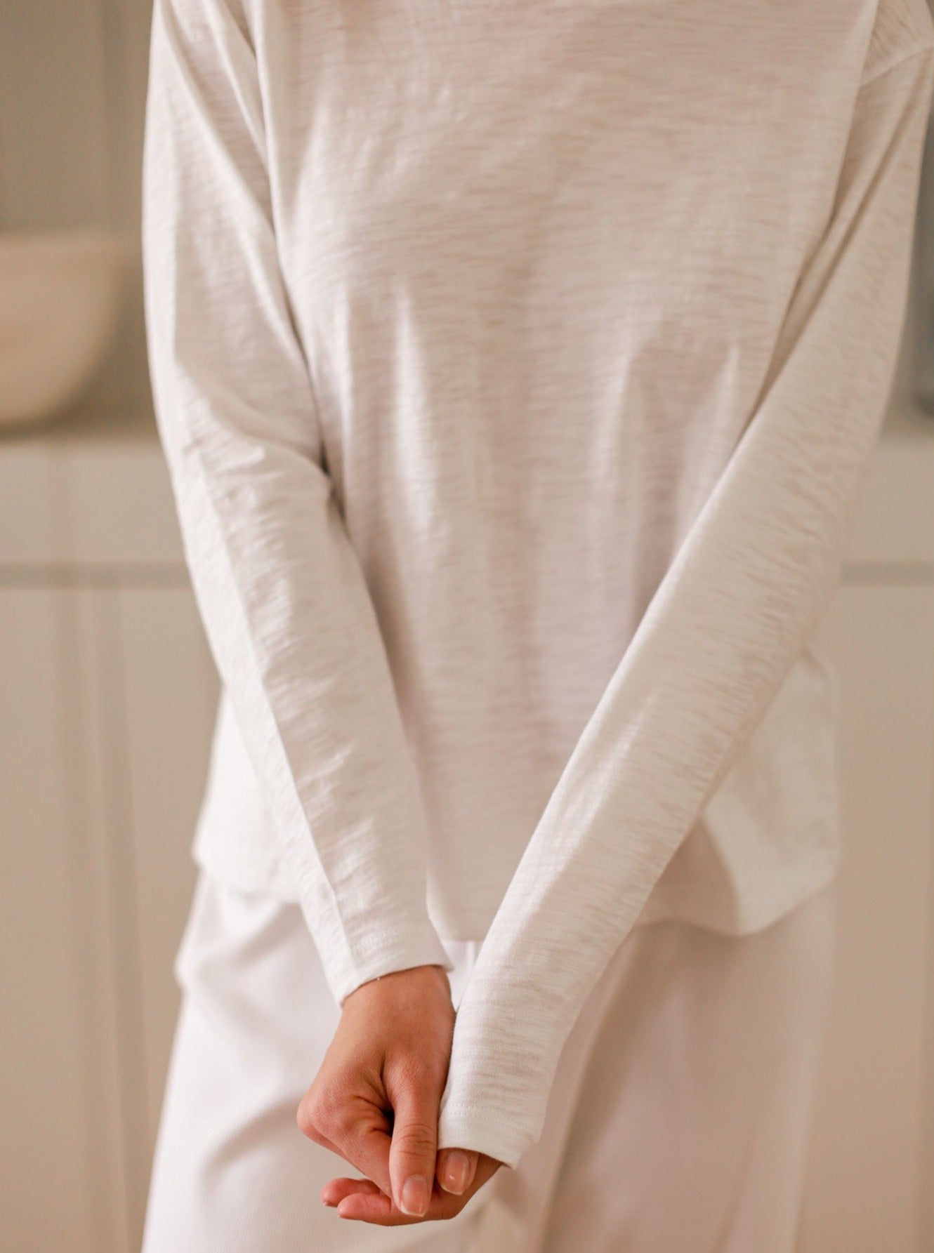 Chloe Long Sleeved Tee in Slub