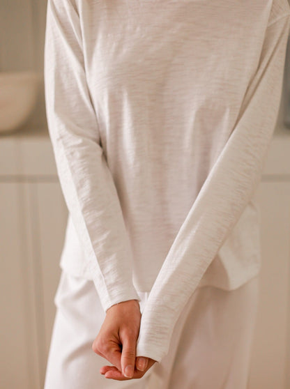 Chloe Long Sleeved Tee in Slub